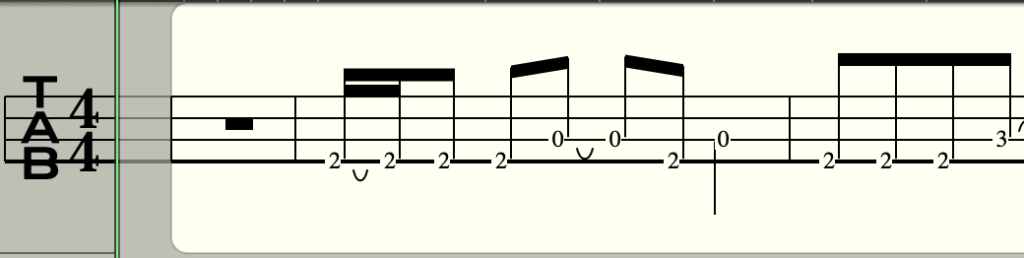 LogicPro_エディタ_TAB譜_コード無し